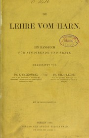 Cover of: Die Lehre vom Harn by E. Salkowski, Wilhelm von Leube