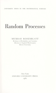 Cover of: Random processes.