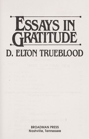 Cover of: Essays in gratitude