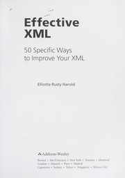 Cover of: Effective XML: 50 specific ways to improve your XML