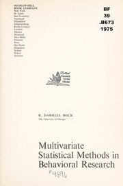 Cover of: Multivariate statistical methods in behavioral research