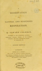 A dissertation on natural and suspended respiration by Edward Coleman