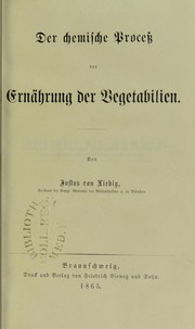 Cover of: Die Chemie in ihrer Anwendung auf Agricultur und Physiologie