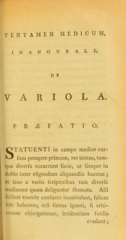 Cover of: Tentamen medicum inaugurale, de variola ... by John Ferriar