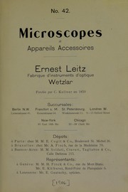 Cover of: [Catalogue] no. 42: microscopes et appareils accessoires