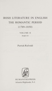 Cover of: Irish literature in English: the Romantic period (1789-1850)