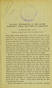 Rickety deformities of the lower extremity by Edmund Blackett Owen