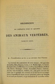 Cover of: Recherches sur diff©♭rentes pi©·ces du squelette des animaux vert©♭br©♭s, encore peu connues, et sur plusieurs vices de conformation des os