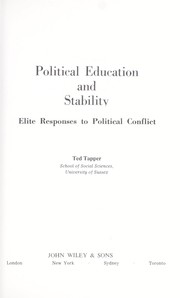 Cover of: Political education and stability: elite responses to political conflict