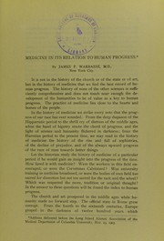 Cover of: Medicine in its relation to human progress