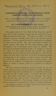 Cover of: Congenital familial splenomegaly with chronic acholuric jaundice: also a consideration of the various types of jaundice associated with splenic enlargement in early life