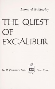 Cover of: The quest of Excalibur.