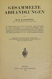 Cover of: Gesammelte Abhandlungen