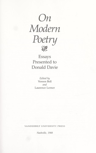 term paper on modern poetry