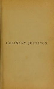 Cover of: Culinary jottings for Madras ...