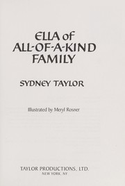 Cover of: Ella of All of a Kind Family (All-Of-A-Kind Family) by Sydney Taylor