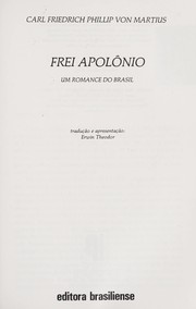 Cover of: Frei Apolônio: um romance do Brasil