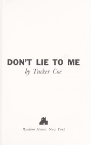 Cover of: Don't lie to me