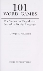101 word games for students of English as a second or foreign language