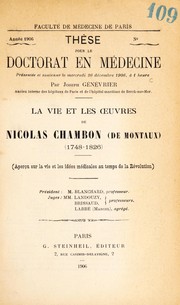 La vie et les oeuvres de Nicolas Chambon de Montaux (1748-1826) by Joseph G©♭n©♭vrier