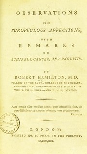 Cover of: Observations on scrophulous affections by Robert Hamilton