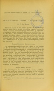 Cover of: Description of Tertiary Artiodactyles by Othniel Charles Marsh