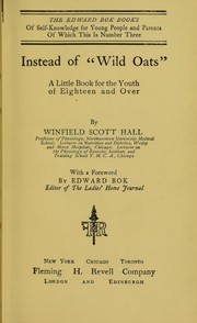 Cover of: ... Instead of "wild oats" by Winfield Scott Hall