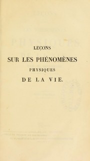 Cover of: Le♯ons sur les phenom©·nes physiques de la vie