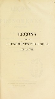 Cover of: Le♯ons sur les phenom©·nes physiques de la vie
