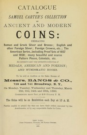 Cover of: Catalogue of Samuel Carter's collection of ancient and modern coins ...