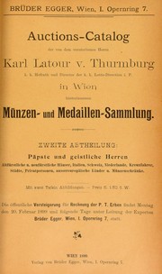Auctions-Catalog der v. dem verstorbenen Herrn Karl Latour v. Thurmburg in Wien by Brüder Egger (Firm)