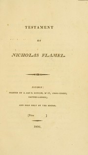 Cover of: Testament of Nicholas Flamel