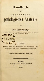 Cover of: Handbuch der pathologischen anatomie by Rokitansky, Karl Freiherr von