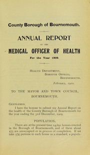 Cover of: [Report 1909]