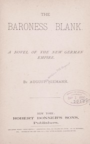 Cover of: The Baroness Blank: A novel of the new German empire