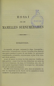 Cover of: Essai sur les mamelles surnum©♭raires: th©·se pour le doctorat en m©♭decine