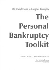Cover of: The personal bankruptcy toolkit