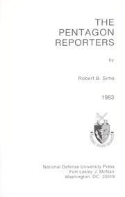 Cover of: The Pentagon reporters by Robert B. Sims