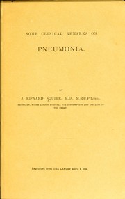 Cover of: Some clinical remarks on pneumonia