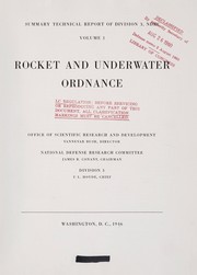 Cover of: Rocket and underwater ordnance by United States. Office of Scientific Research and Development. National Defense Research Committee