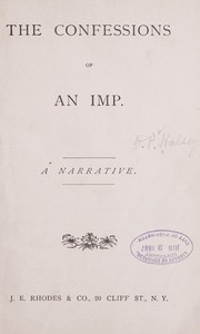 Cover of: The confessions of an imp: A narrative