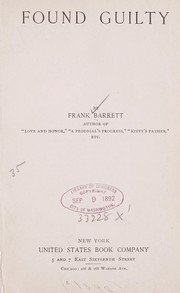 Cover of: Found guilty by Frank Barrett
