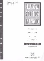 Cover of: Provincial politics in Canada: towards the turn of the century