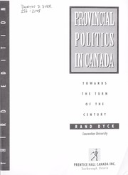 Cover of: Provincial politics in Canada by Perry Rand Dyck