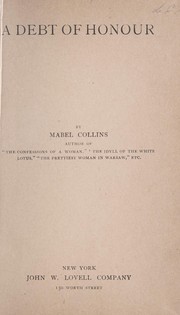 Cover of: A debt of honour by Mabel Collins