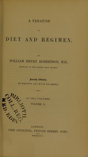 Cover of: A treatise on diet and regimen