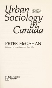 Urban sociology in Canada by Peter McGahan