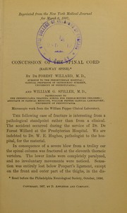 Cover of: Concussion of the spinal cord (railway spine)