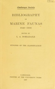 Cover of: Bibliography of marine fauna 1846-1900 ... Synopsis of the classification