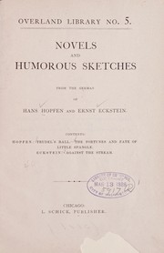 Cover of: Novels and humorous sketches from the German of Hans Hopfen and Ernst Eckstein ...